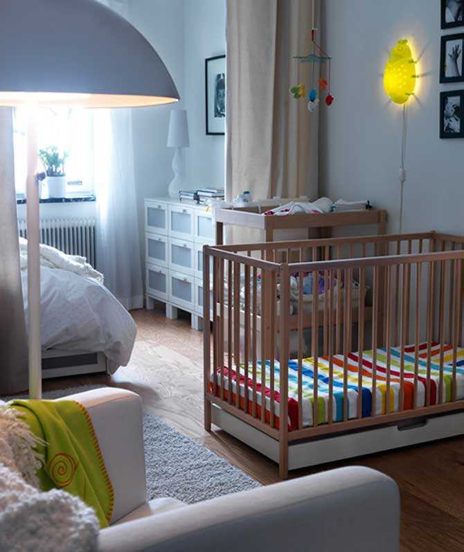 Подборка фото вариантов размещения детской кроватки в однокомнатной квартире Как отделить детскую зону от взрослой