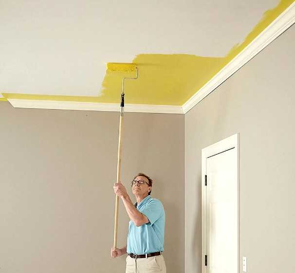 Как правильно покрасить потолок, который уже был окрашен ранее? | houzz россия