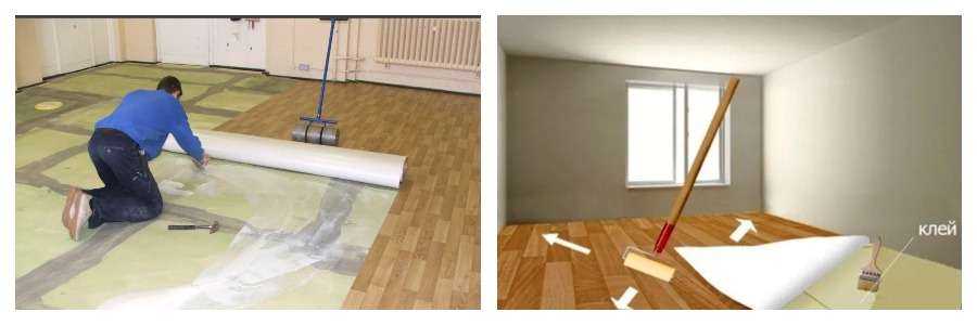 Укладка линолеума на бетонный пол: все способы + инструкции!📌