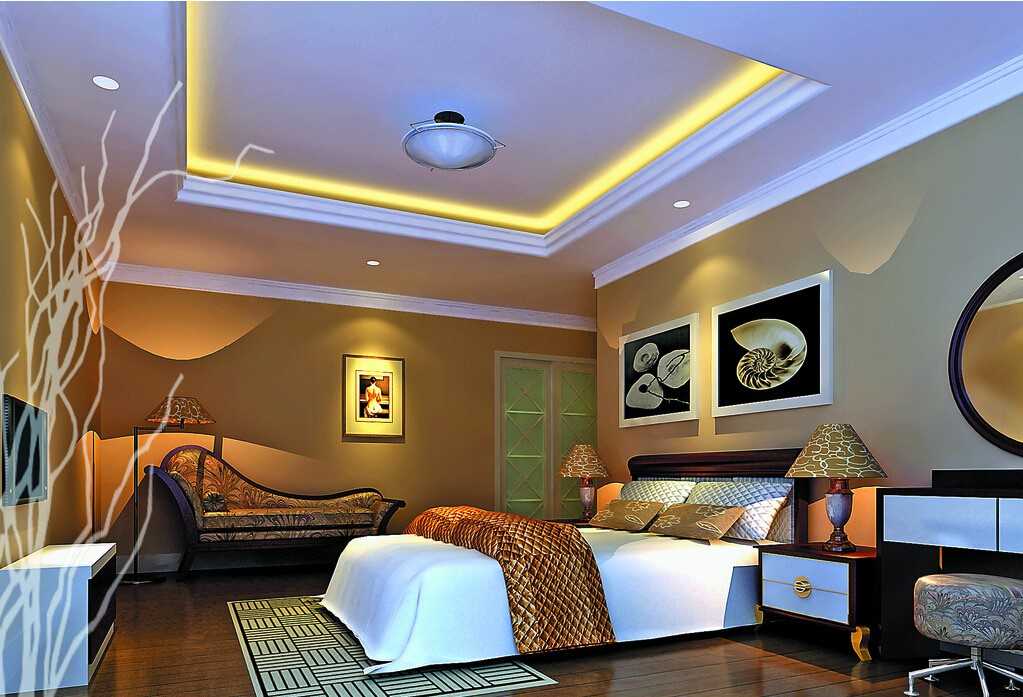 Черный глянцевый натяжной потолок в интерьере спальни, гостиной
 - 22 фото