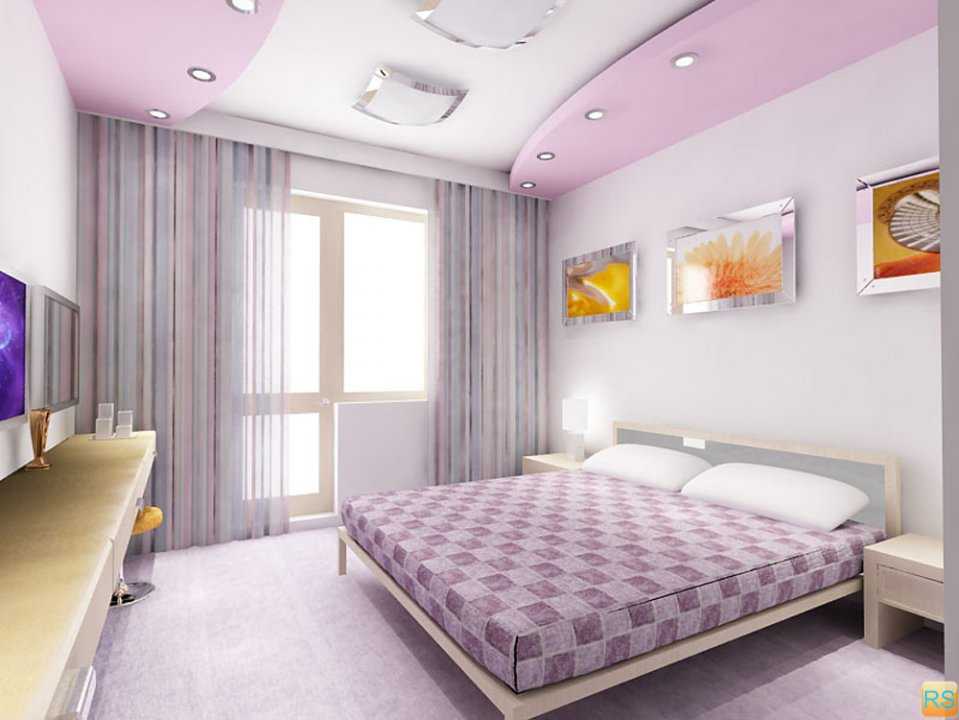 Натяжной потолок в спальне современный с подсветкой: красивые варианты, дизайн глянцевого потолка
 - 37 фото