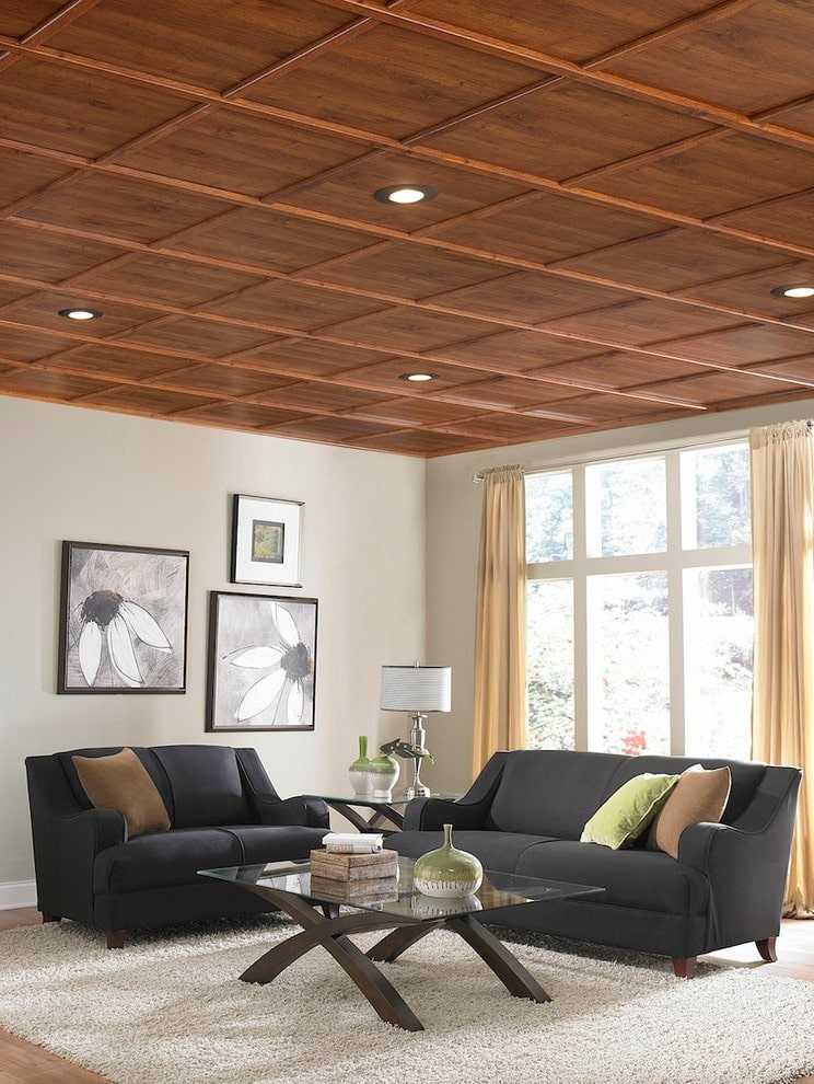 Декоративные балки на потолок из дерева, полиуретана: имитация, дизайн натяжного потолка с фальшбалками в интерьере 
 - 38 фото