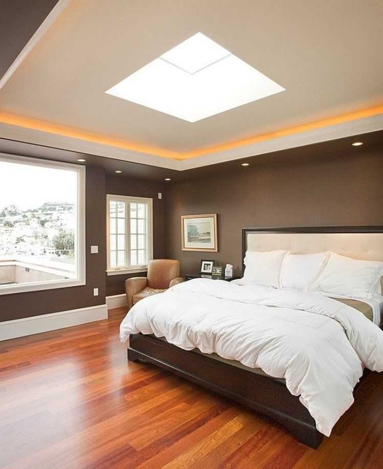 Натяжной потолок в спальне — готовые варианты оформления и нюансы использования современных конструкций (90 фото + видео)