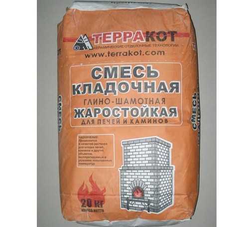 Огнеупорная смесь для печей: кладочная, шамотная смесь для кладки каминов, термостойкая, жаростойкая, состав
