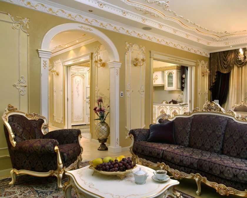 Гостиная в стиле барокко: топ-120 фото элегантного дизайна