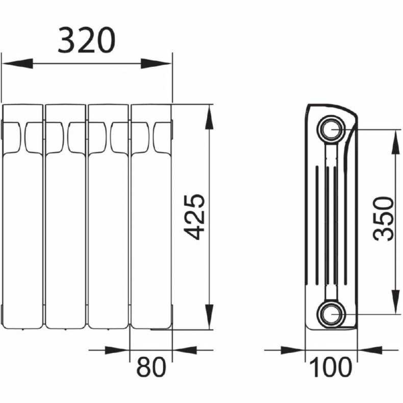 Размеры радиаторов отопления: стандартные, высокие, низкие, их межосевое расстояние