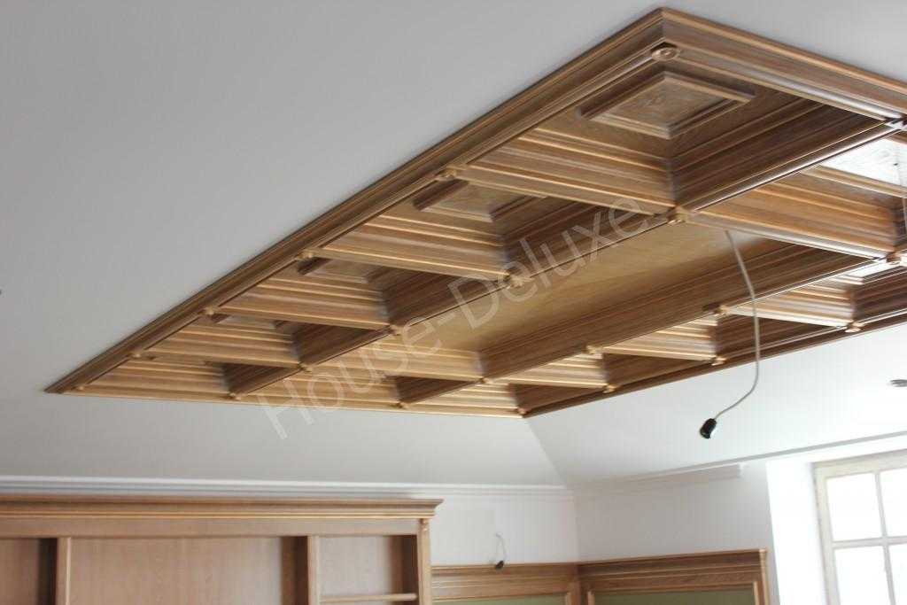 Кессонный потолок: из дерева, из полиуретана, как сделать деревянный кессонированный потолок, потолочные кессоны, устройство, монтаж