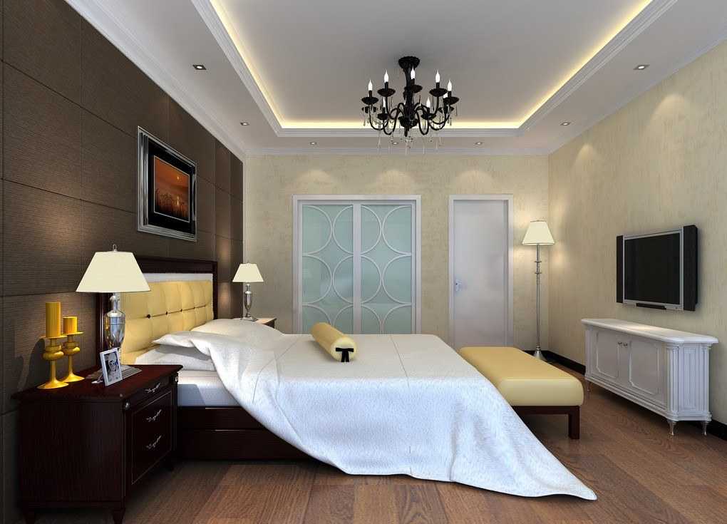 Натяжной потолок в спальне современный с подсветкой: красивые варианты, дизайн глянцевого потолка
 - 37 фото