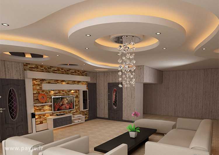 Дизайн и фото фигурных потолков с подсветкой