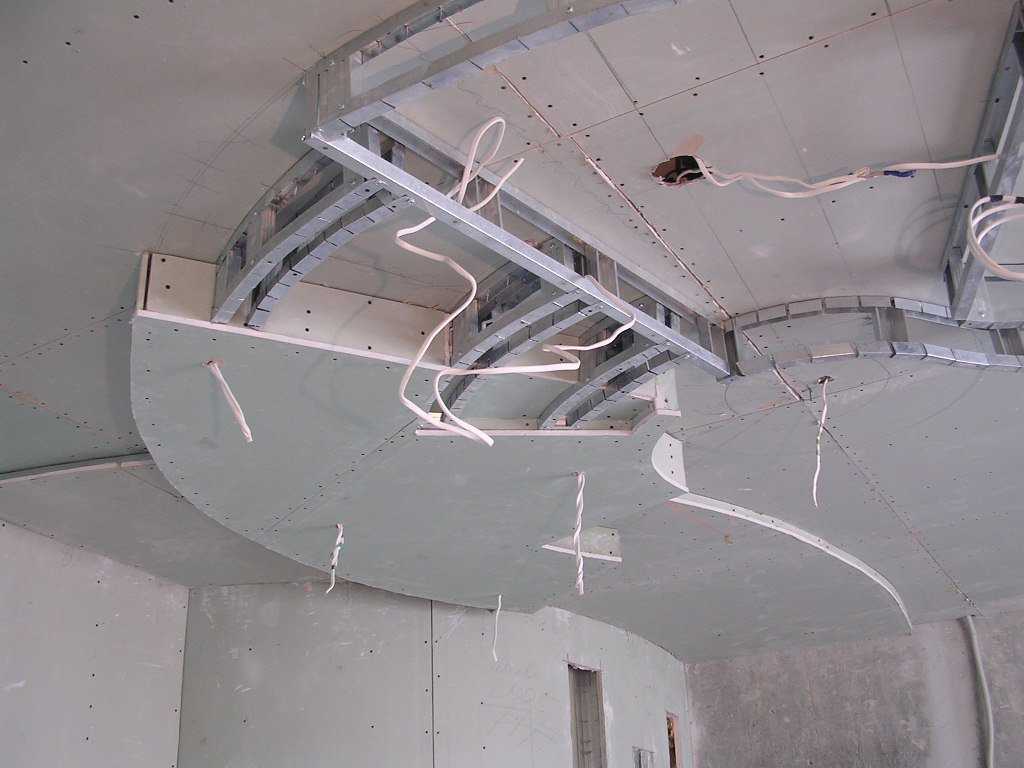 Многоуровневые потолки из гипсокартона: трехуровневый, многоярусный, как сделать подвесной потолок из гкл, устройство каркаса