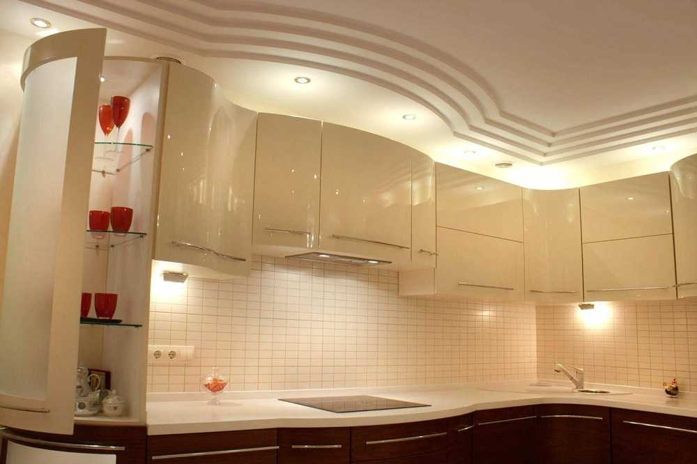 Потолки из гипсокартона для кухни — 35 фото с интересным дизайном