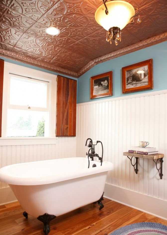 Потолок в ванной — какой лучше дизайн выбрать и как украсить своими руками (120 фото-идей 2020 года)